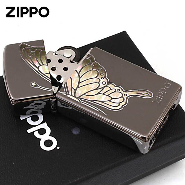 Zippo ジッポー スリム 蝶々 バタフライ シェル風プリント Zippo ジッポー スリム 蝶々 バタフライ シェル風プリント