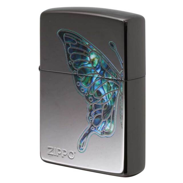 【未開封・送料無料】キティ 2003年 羽 蓄光 バタフライ 蝶々 ブルー ZIPPO 限定 ブルーバタフライ ジッポ ライター ローズ シルバー