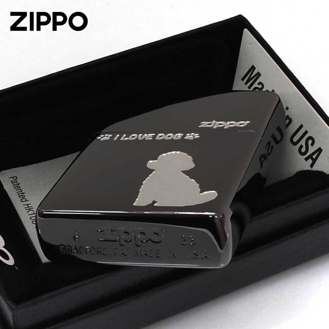 Zippo ジッポー トイプードル 犬 ドック ブラックニッケル