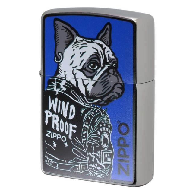 Zippo ジッポー ワイルドドック ブルドッグ 犬 ブルー BL メール便可
