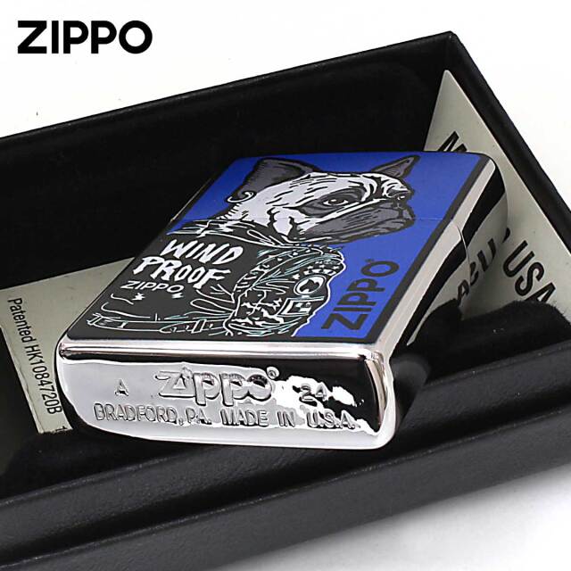 Zippo ジッポー ワイルドドック ブルドッグ 犬 ブルー BL メール便可