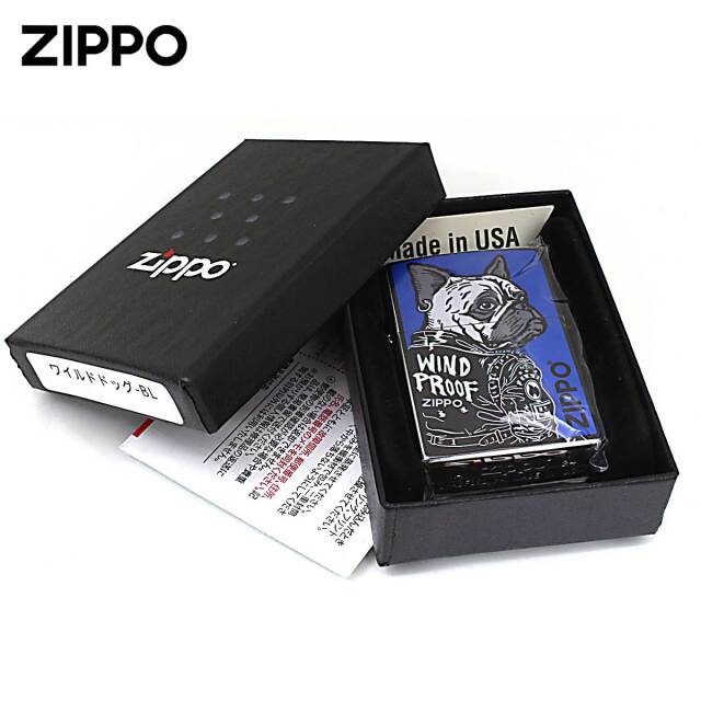 Zippo ジッポー ワイルドドック ブルドッグ 犬 ブルー BL メール便可