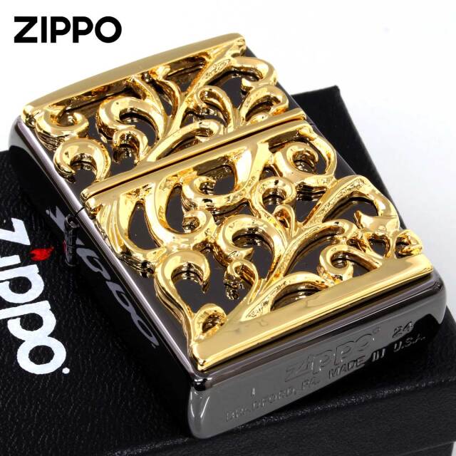 Zippo ジッポー アラベスク 唐草 メタル デビルジャケット ブラック