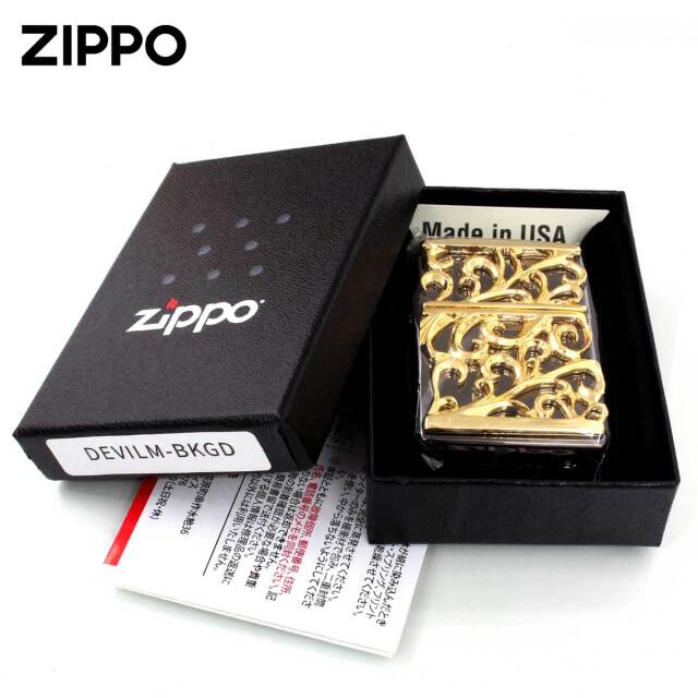Zippo ジッポー アラベスク 唐草 メタル デビルジャケット ブラック