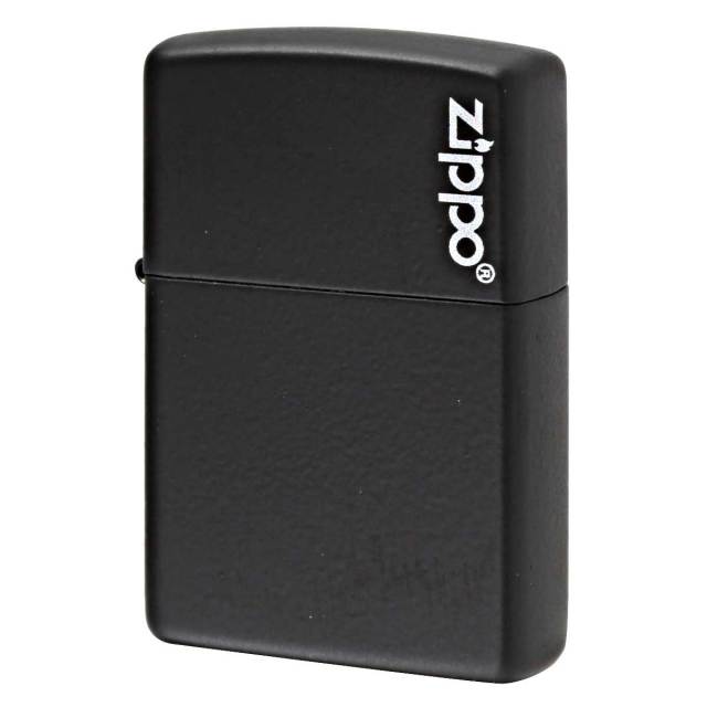 Zippo ジッポー ブラック マット ジッポ ロゴ Black Matte Zippo Logo 218ZL メール便可