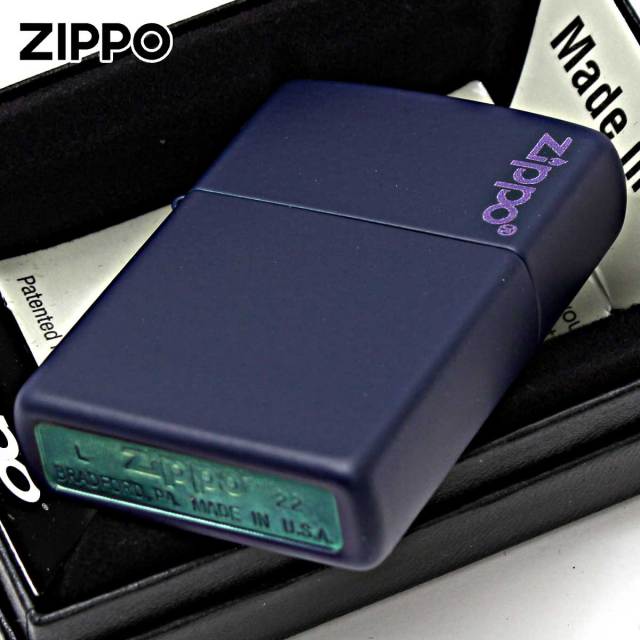 Zippo ジッポー ネイビー マット ジッポ ロゴ Navy Matte Zippo
