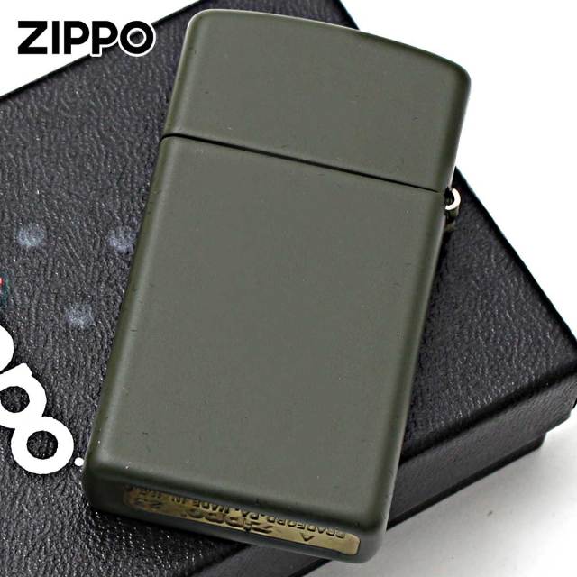 Zippo ジッポー スリム グリーン マット ジッポ ロゴ SLIM Green Matte