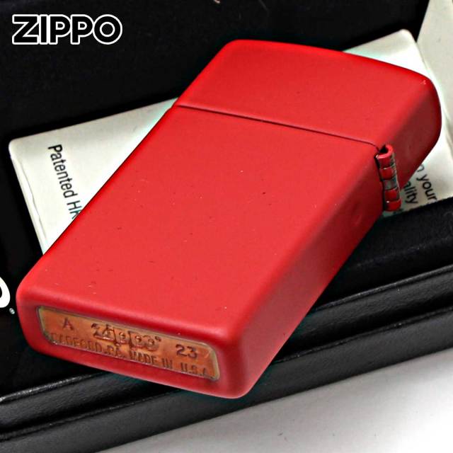 Zippo ジッポー スリム レッド マット ジッポ ロゴ SLIM Red Matte