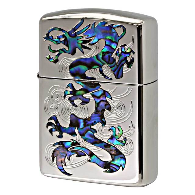 Zippo ジッポー アーマー ドラゴン シェル 龍 貝貼り 両面加工 ARMOR SHELL Dragon 162KB-RYSP