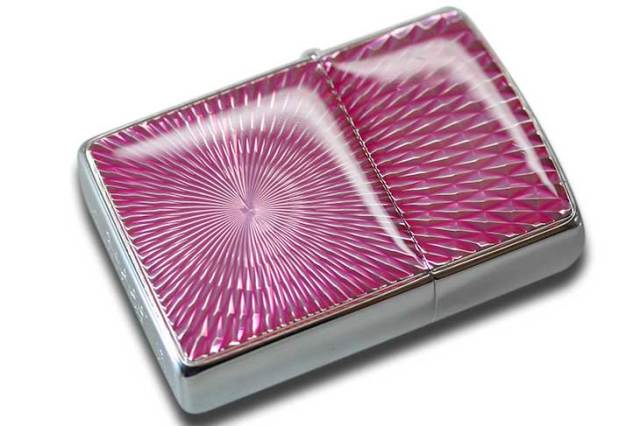 Zippo ジッポー ダイヤモンドカット 放射線状彫刻 エポ盛りクリア