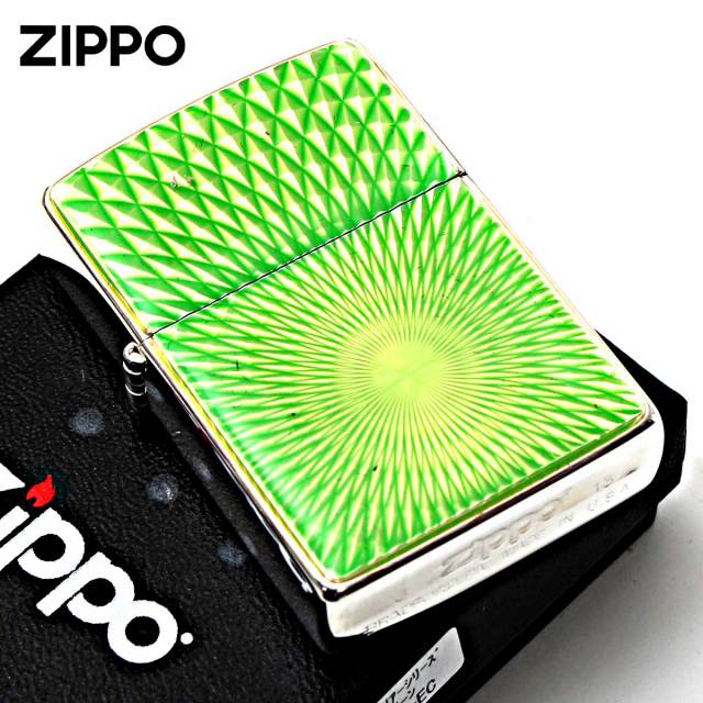 Zippo ジッポー ダイヤモンドカット 放射線状彫刻 エポ盛り クリア