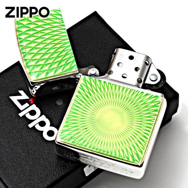 Zippo ジッポー ダイヤモンドカット 放射線状彫刻 エポ盛り クリア