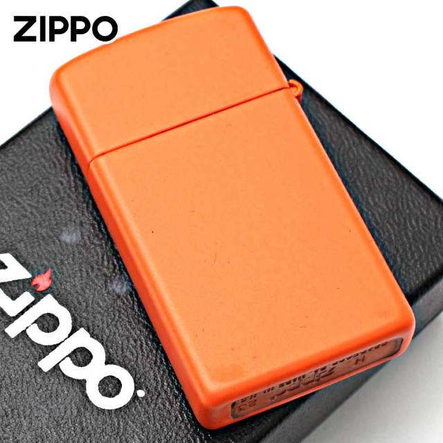 Zippo ジッポー スリム オレンジ マット ジッポ ロゴ SLIM