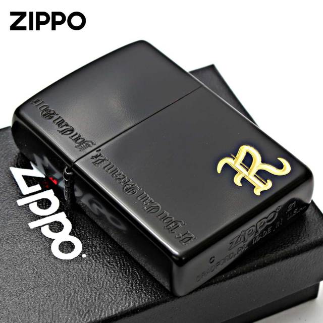 Zippo ジッポー イニシャル R ネームオブラブ ブラック Name of Love