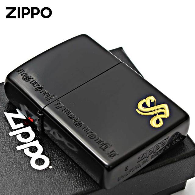 Zippo ジッポー イニシャル S ネームオブラブ ブラック Name of Love