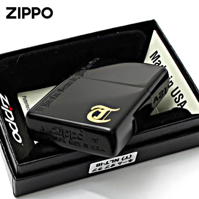 Zippo ジッポー イニシャル T ネームオブラブ ブラック Name of Love