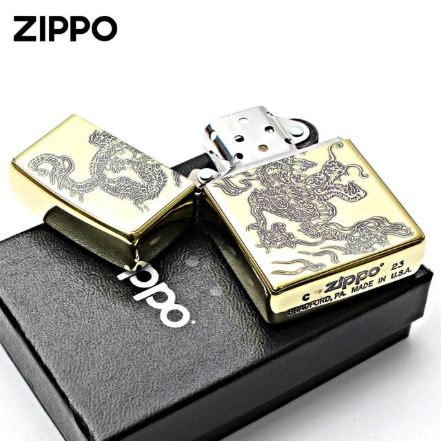 Zippo ジッポー ドラゴン 龍 青海波 和柄 両面加工 ブラス Japanese pattern Dragon 2BS-WDR2 メール便可｜ Zippo専門店フラミンゴ：本店 ZIPPO(ジッポー) オイルライター NO200 MONOTONE DRAGON&amp;LION ドラゴン ブラック×シルバー