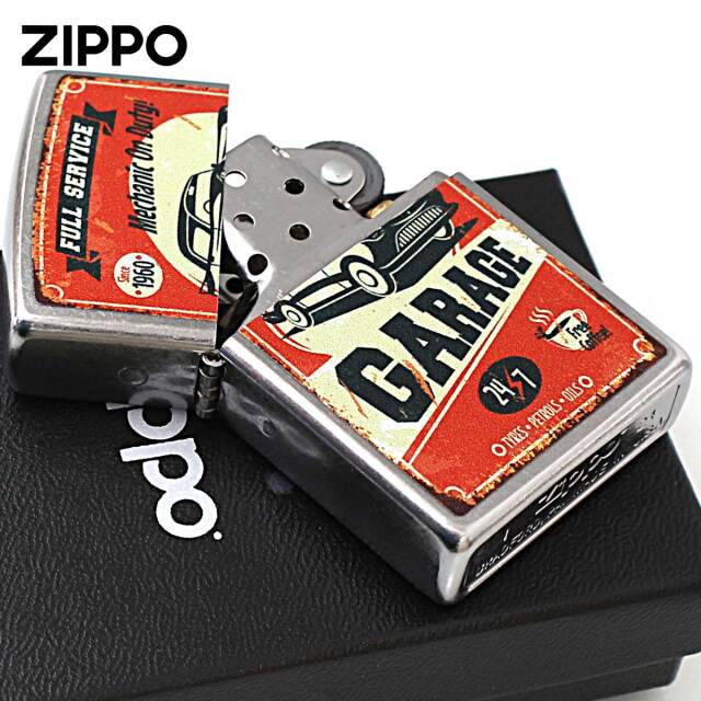Zippo ジッポー オールドポスター風 GARAGE Mechanic On Duty
