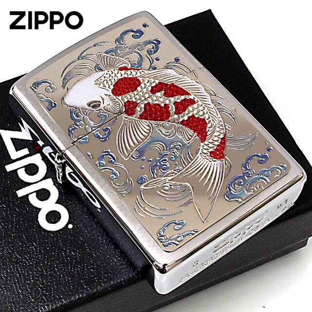 昇り鯉 Zippo ジッポー 和柄 昇り鯉 CP-KC メール便可｜Zippo専門店フラミンゴ