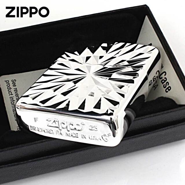 Zippo ジッポー ARMOR ＃162 アーマー ダイヤカット 銀メッキ 162S
