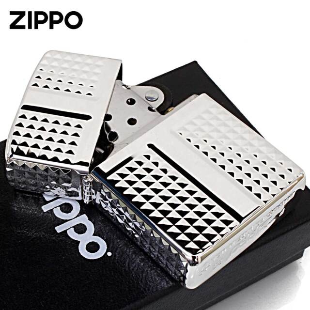 Zippo ジッポー ARMOR ＃162 アーマー ダイヤカット 銀メッキ 162S