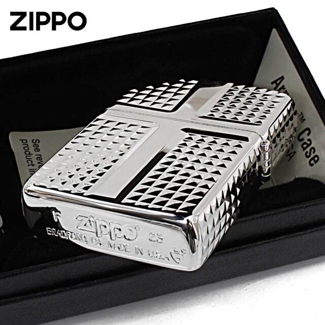 Zippo ジッポー ARMOR ＃162 アーマー ダイヤカット 銀メッキ 162S