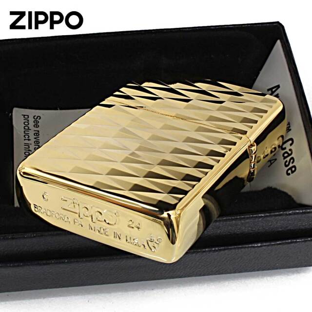Zippo ジッポー ARMOR ＃162 アーマー ダイヤカット 金メッキ