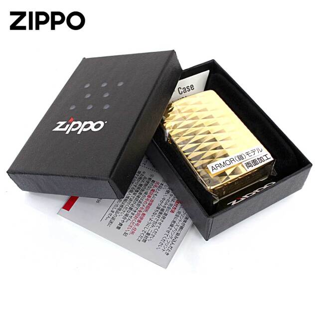 Zippo ジッポー ARMOR ＃162 アーマー ダイヤカット 金メッキ ゴールド