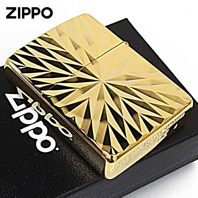 Zippo ジッポー ARMOR ＃162 アーマー ダイヤカット 金メッキ ゴールド
