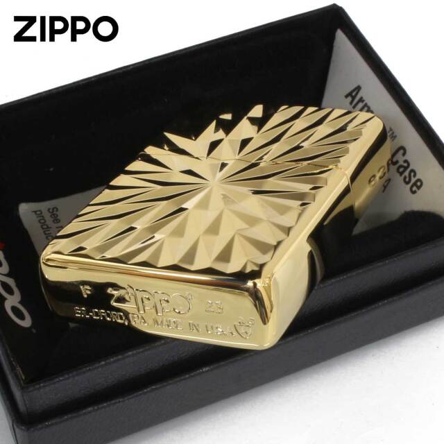 Zippo ジッポー ARMOR ＃162 アーマー ダイヤカット 金メッキ ゴールド