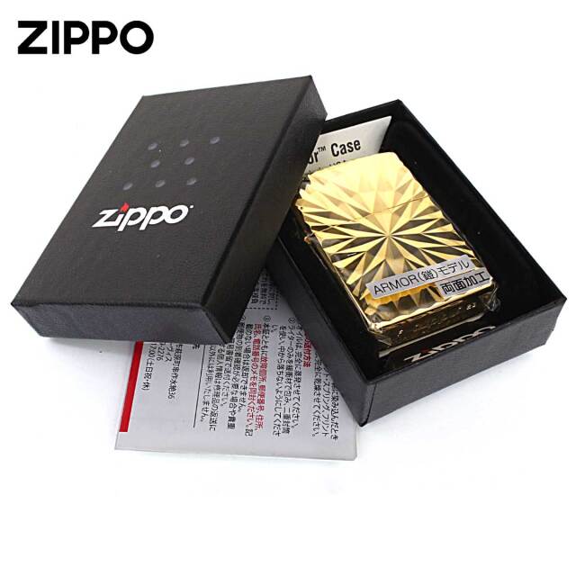 Zippo ジッポー ARMOR ＃162 アーマー ダイヤカット 金メッキ ゴールド