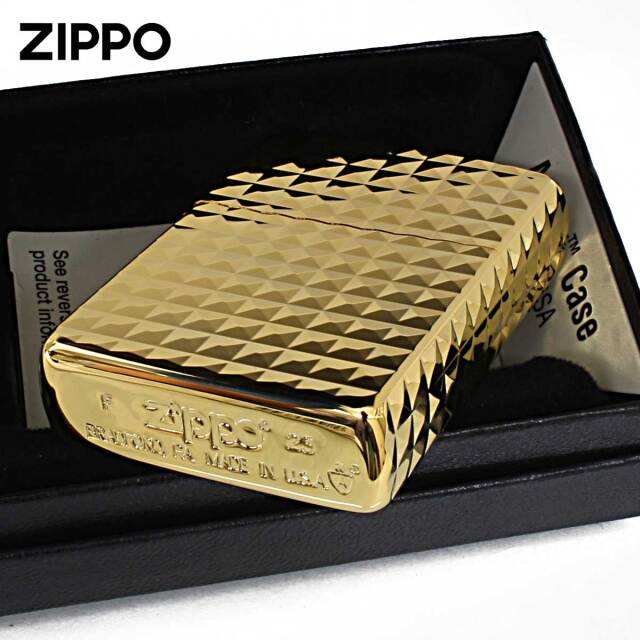 Zippo ジッポー ARMOR ＃162 アーマー ダイヤカット 金メッキ ゴールド