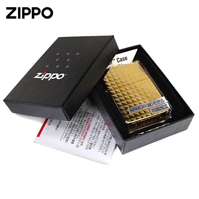 Zippo ジッポー ARMOR ＃162 アーマー ダイヤカット 金メッキ ゴールド