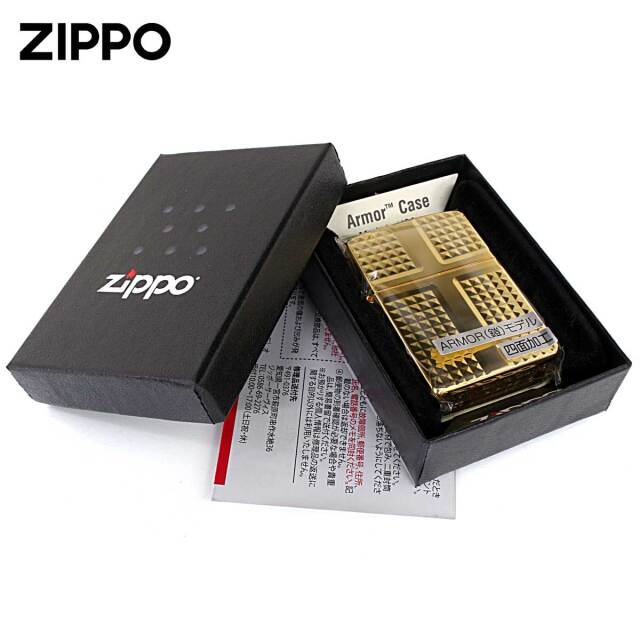 Zippo ジッポー ARMOR ＃162 アーマー ダイヤカット 金メッキ ゴールド