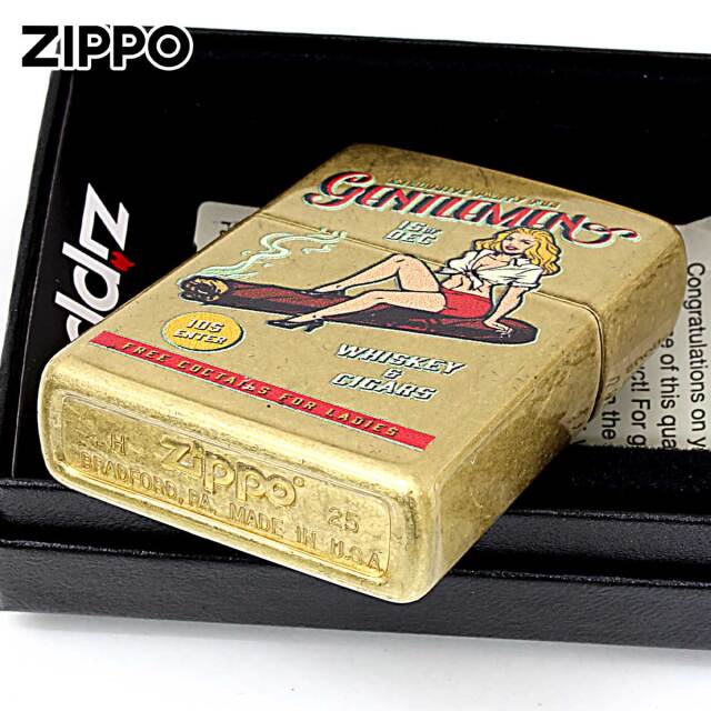 Zippo ジッポー WHISKEY & CIGARS オールドポスター風 ピンナップ