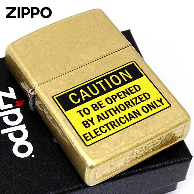 Zippo ジッポー 注意 プレート CAUTION To Be Opened By Authorized