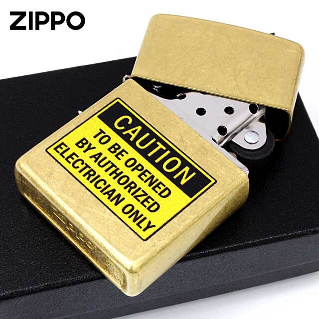 Zippo ジッポー 注意 プレート CAUTION To Be Opened By Authorized