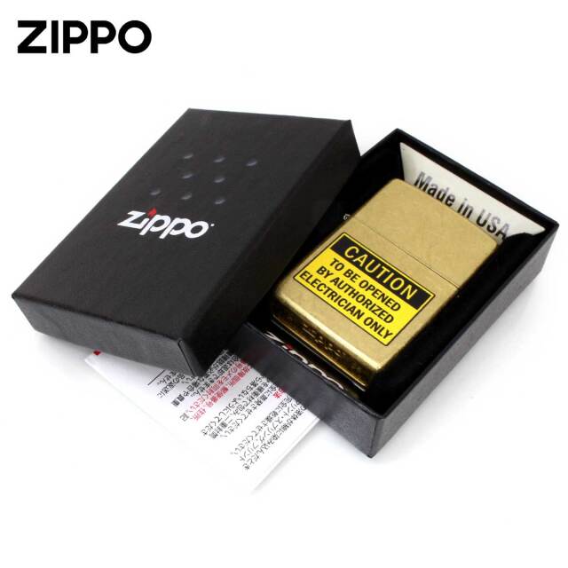 Zippo ジッポー 注意 プレート CAUTION To Be Opened By Authorized