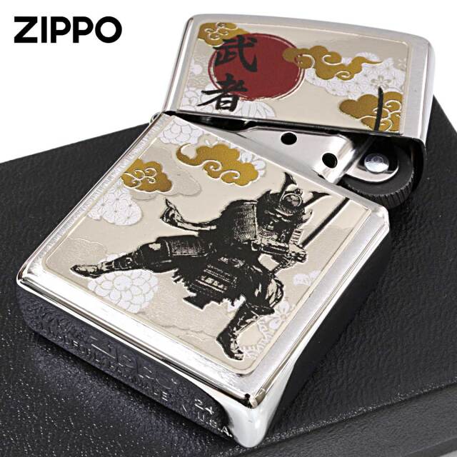 Zippo ジッポー 和柄デザイン プレート 武者 WS-KA メール便可｜Zippo