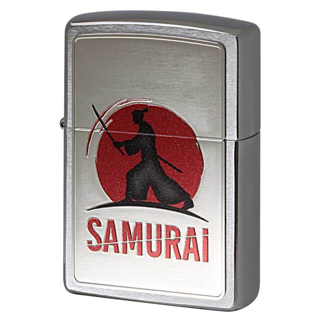 Zippo ジッポー 和柄デザイン プレート 侍 SAMURAI WS-KB メール便可