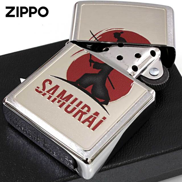 Zippo ジッポー 和柄デザイン プレート 侍 SAMURAI WS-KB メール便可