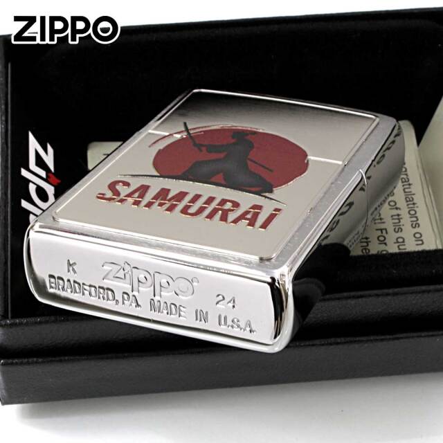 Zippo ジッポー 和柄デザイン プレート 侍 SAMURAI WS-KB メール便可