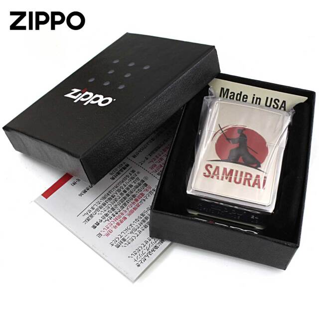 Zippo ジッポー 和柄デザイン プレート 侍 SAMURAI WS-KB メール便可