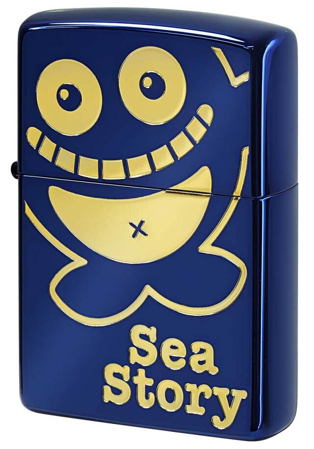 Zippo ジッポー 海物語 Sea Story クジラッキー ブルー ゴールド A柄