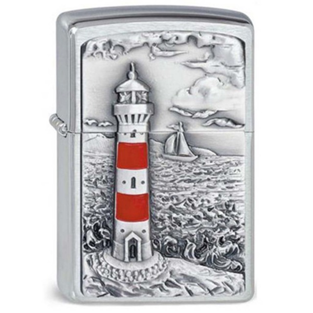 ヨーロッパ直輸入Zippo ジッポー 灯台 Light House エンブレム貼り 2001670