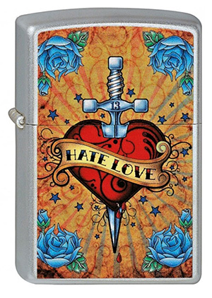 ヨーロッパ直輸入Zippo ジッポー UL13 Hate to love 2000894