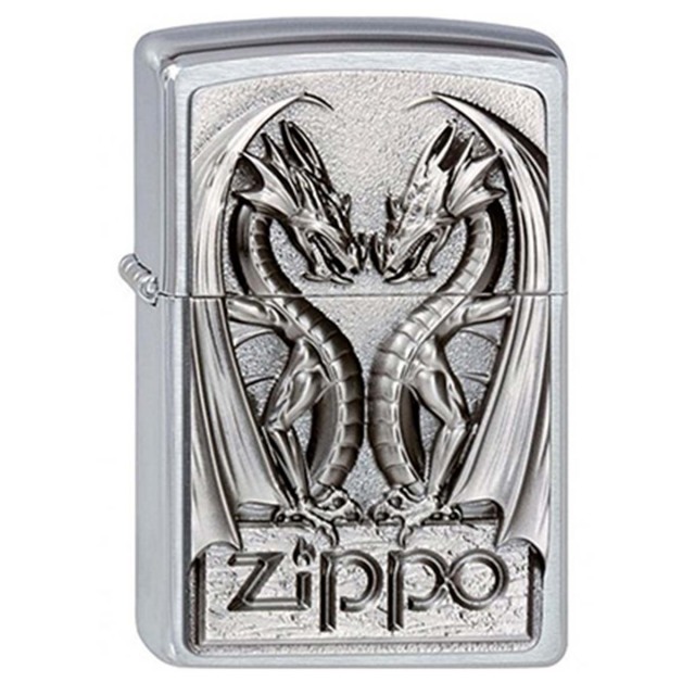 ヨーロッパ直輸入Zippo ジッポー ドラゴン 龍 ツイン ハート Twins Dragon Heart エンブレム貼り 2002728 メール便可