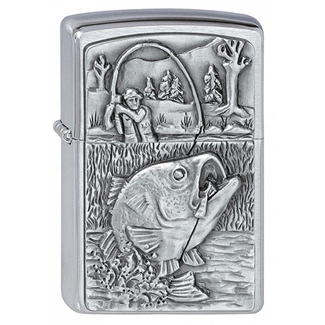 ヨーロッパ直輸入Zippo ジッポー ブラックバス フィシング 釣り Bass Fishing エンブレム貼り 2000407 メール便可