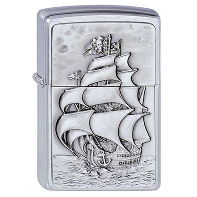 ヨーロッパ直輸入Zippo ジッポー 海賊船 帆船 Pirate's Ship エンブレム貼り 1300154 メール便可