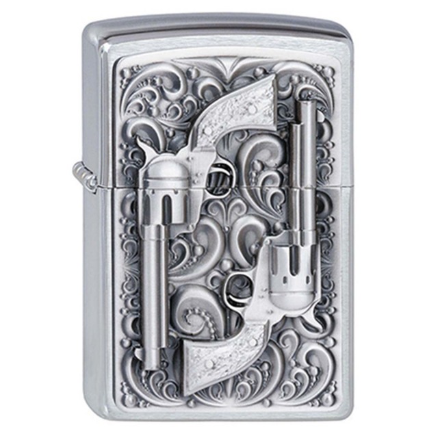 ヨーロッパ直輸入Zippo ジッポー 拳銃 リボルバー Revolver エンブレム貼り 2001654 メール便可